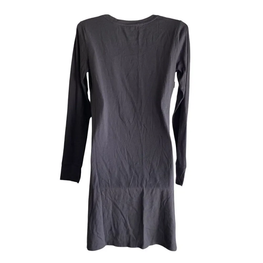 Victoria's Secret Sleepshirt Women's Small Gray Nightgown Logo Bling Cotton Knit